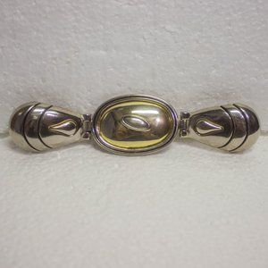 Vintage Dame Gold and Silver Tone 2 Piece Interlocking Cinch Belt Buckle